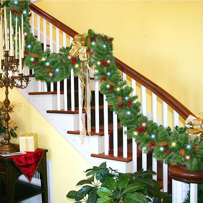 2.7m PVC Christmas Decoration Rattan Wreath - Uflower - Uflower