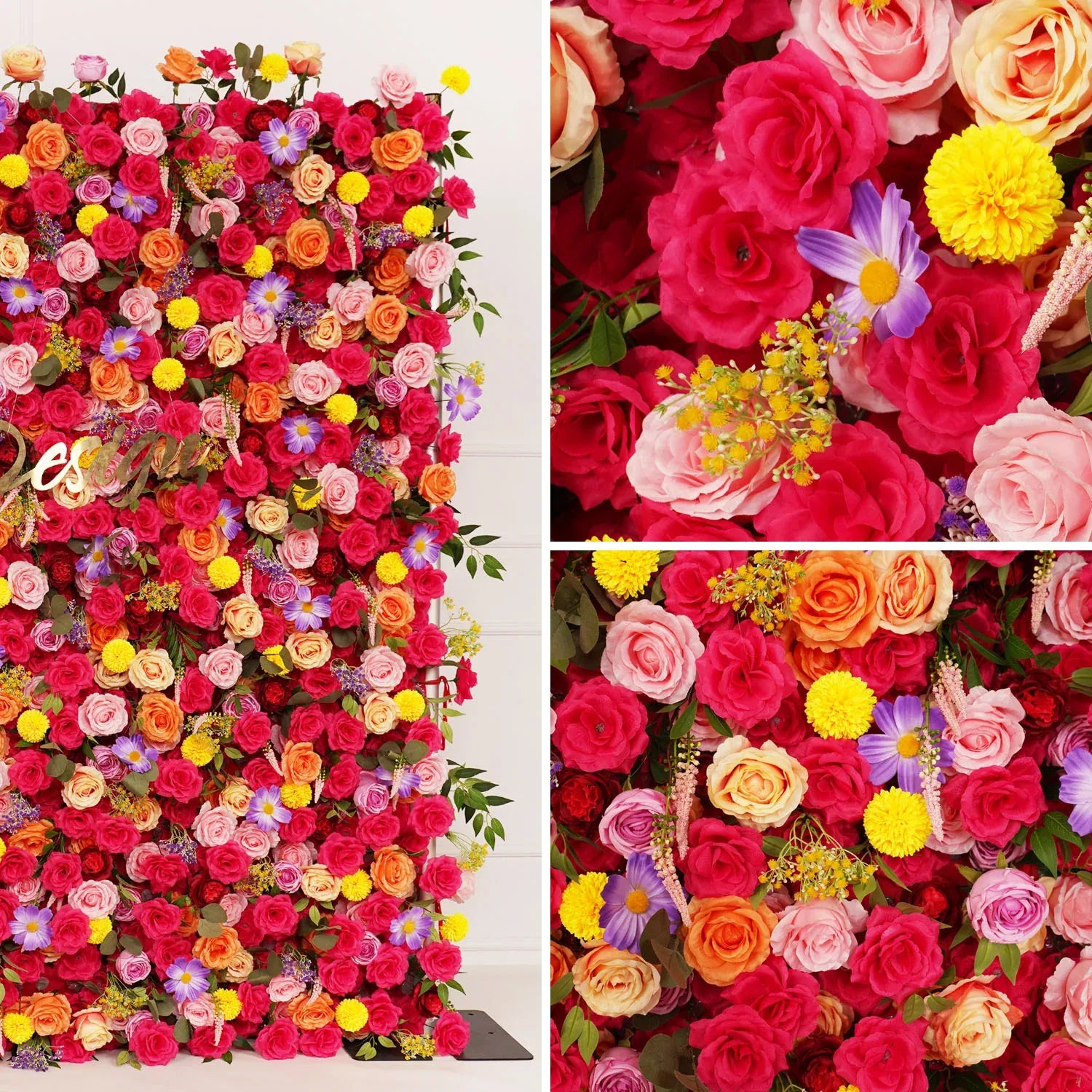 Uflower Artificial Colorful Wedding Flower Wall Decor SET80025 - Uflower