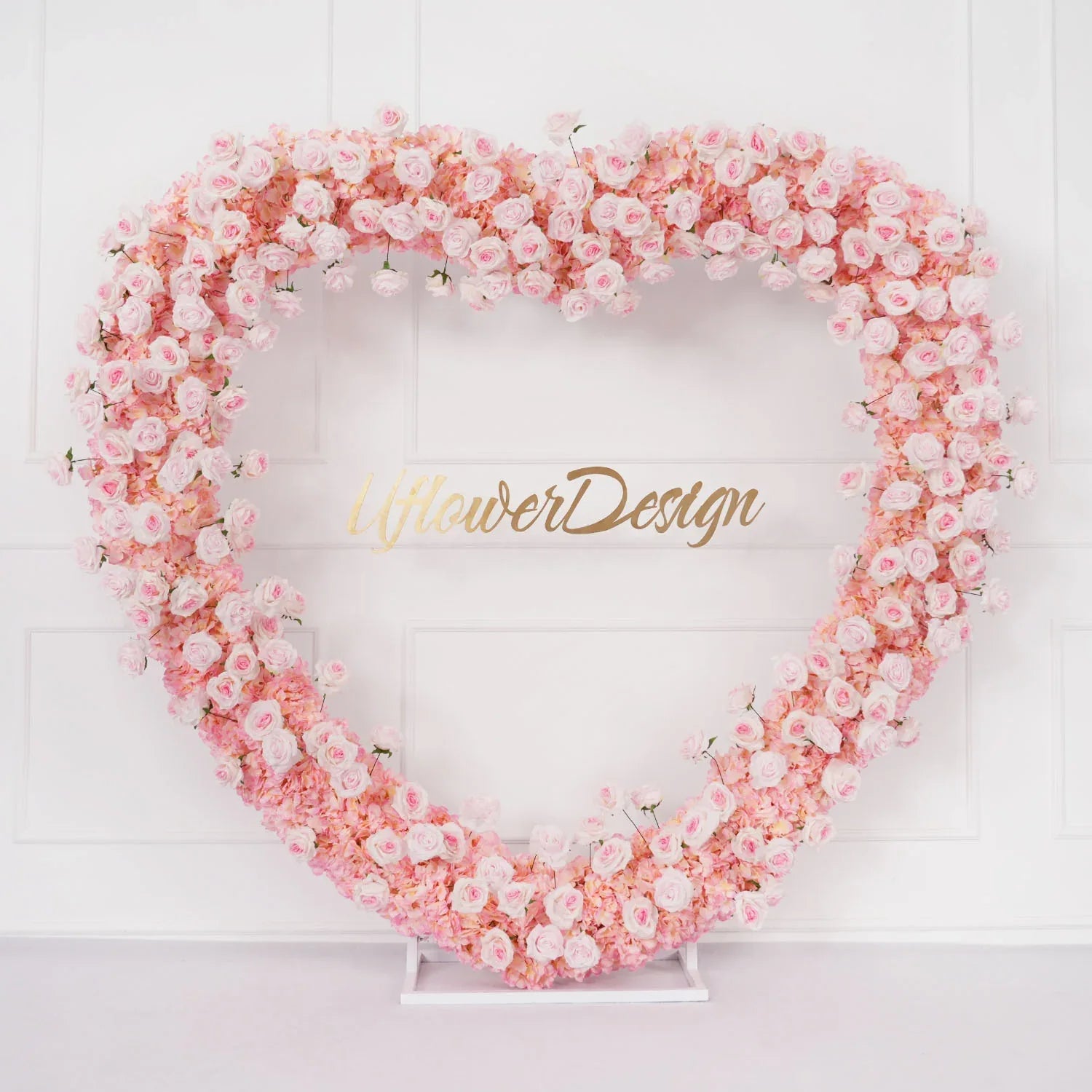 Uflower 2m*2m Pink Rose Wedding Heart-Shaped Arch Decor SET80003 - Uflower