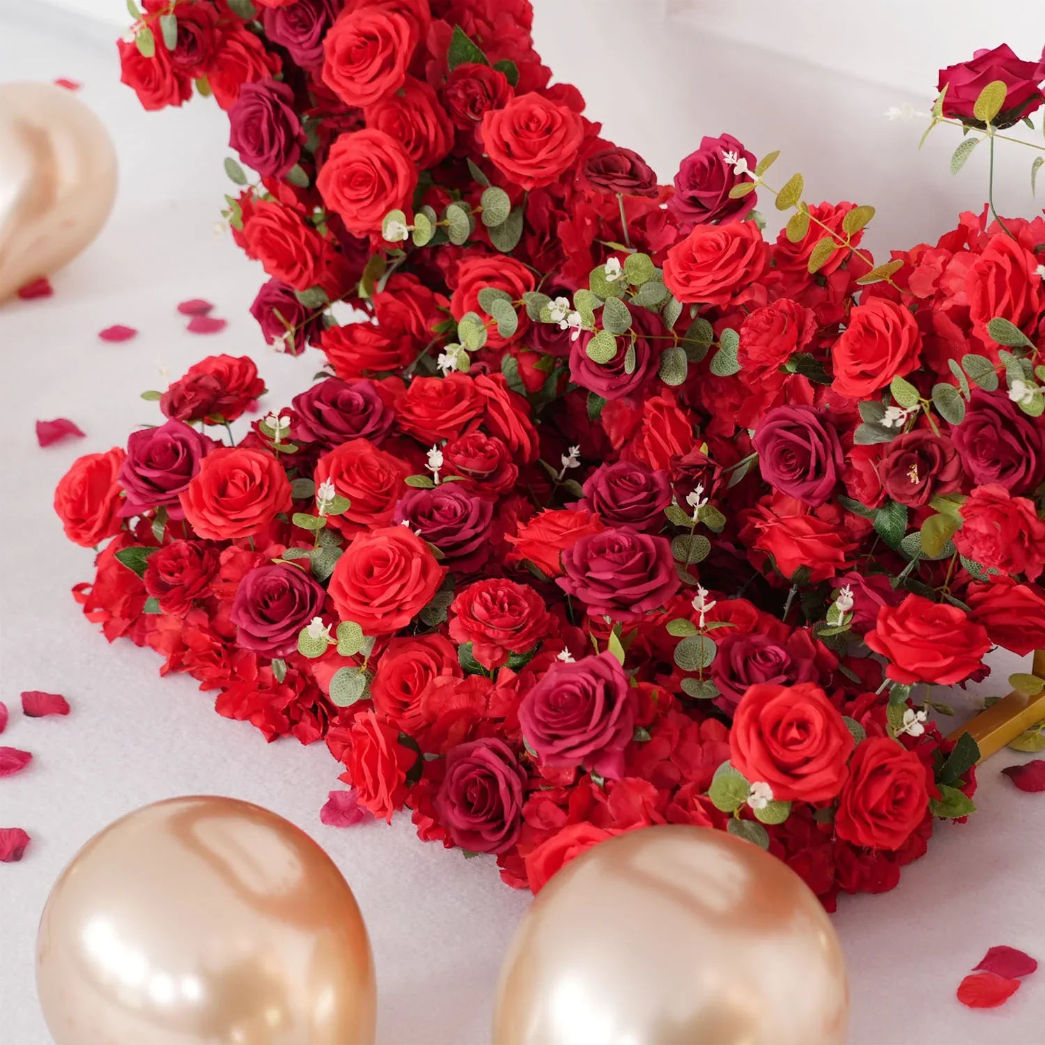 Uflower 2.2m*2.2m Red Rose Wedding Arch Heart Arch Decor SET80056 - Uflower