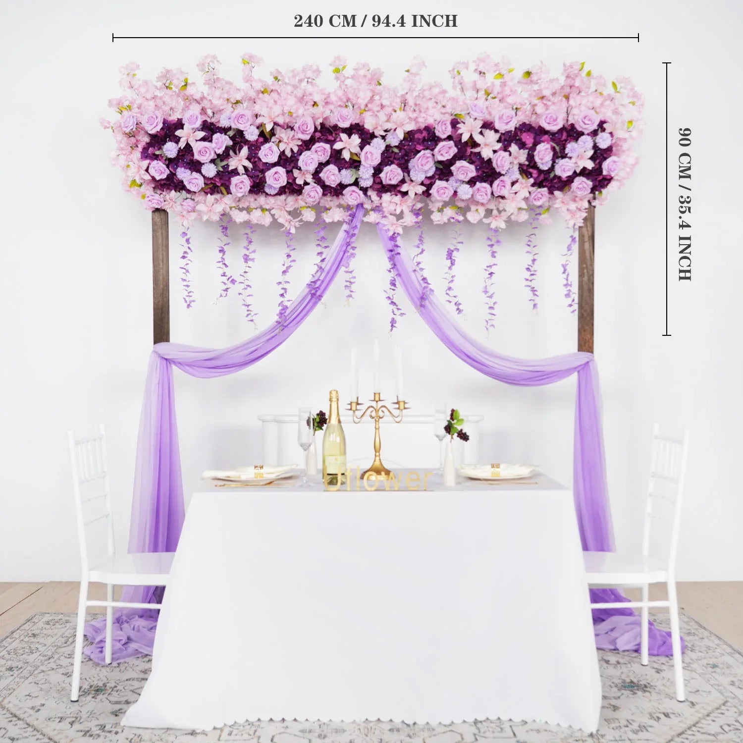 Uflower Wedding Flower Backdrop Wall Flower Row Decor MC80002 - Uflower
