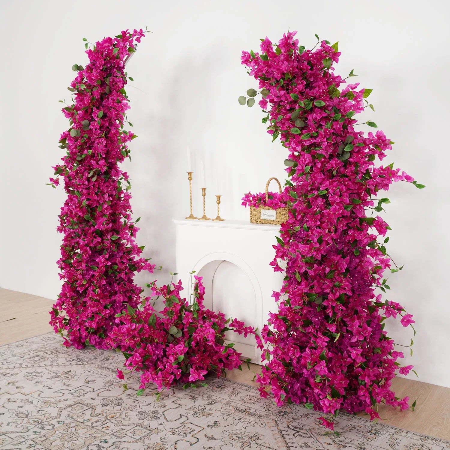 Uflower Rose Red Wedding Horn Arch Background Decoration SET80049 - Uflower