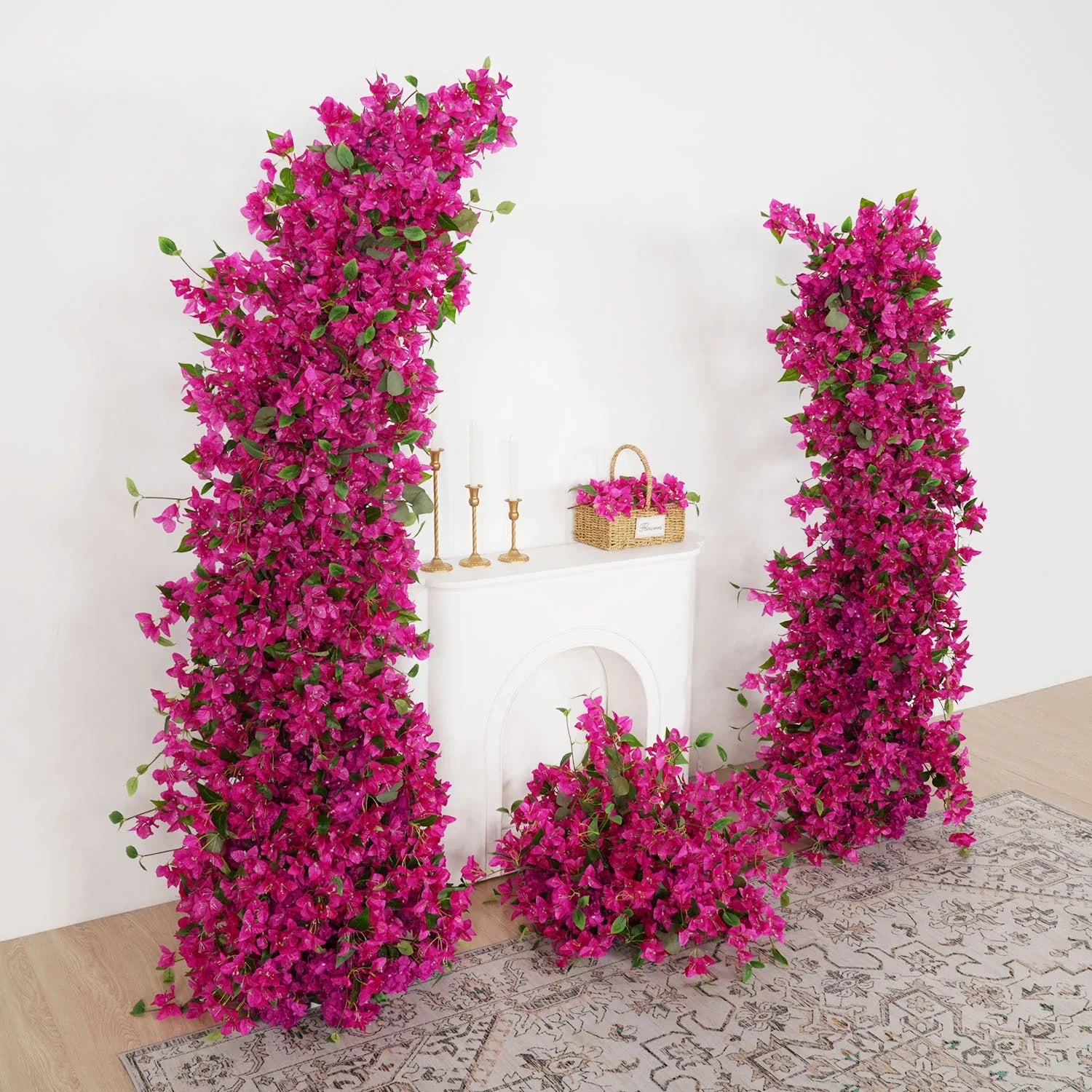 Uflower Rose Red Wedding Horn Arch Background Decoration SET80049 - Uflower