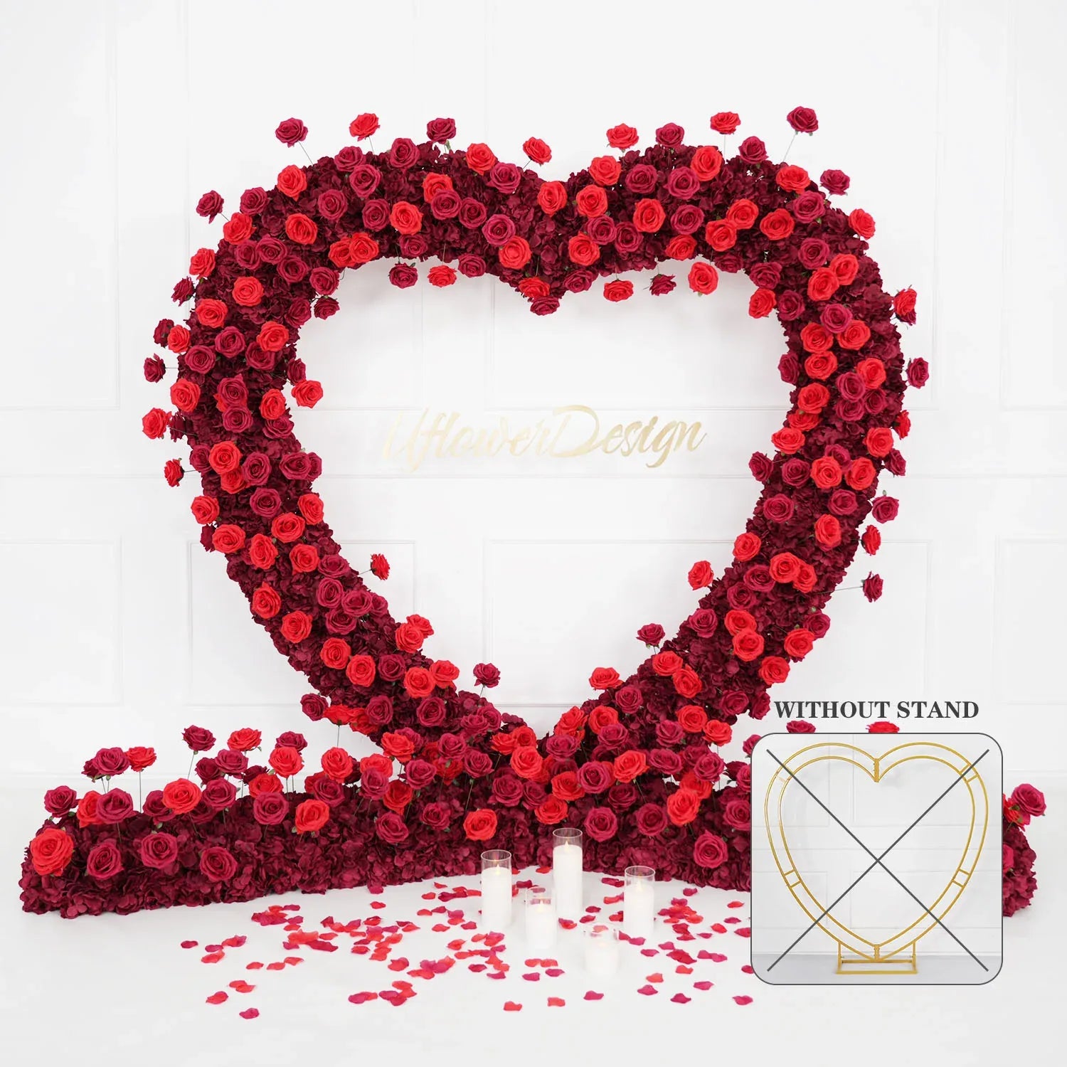 Uflower 2m*2m Red Rose Arch Flower Wedding Decor SET80012 - Uflower
