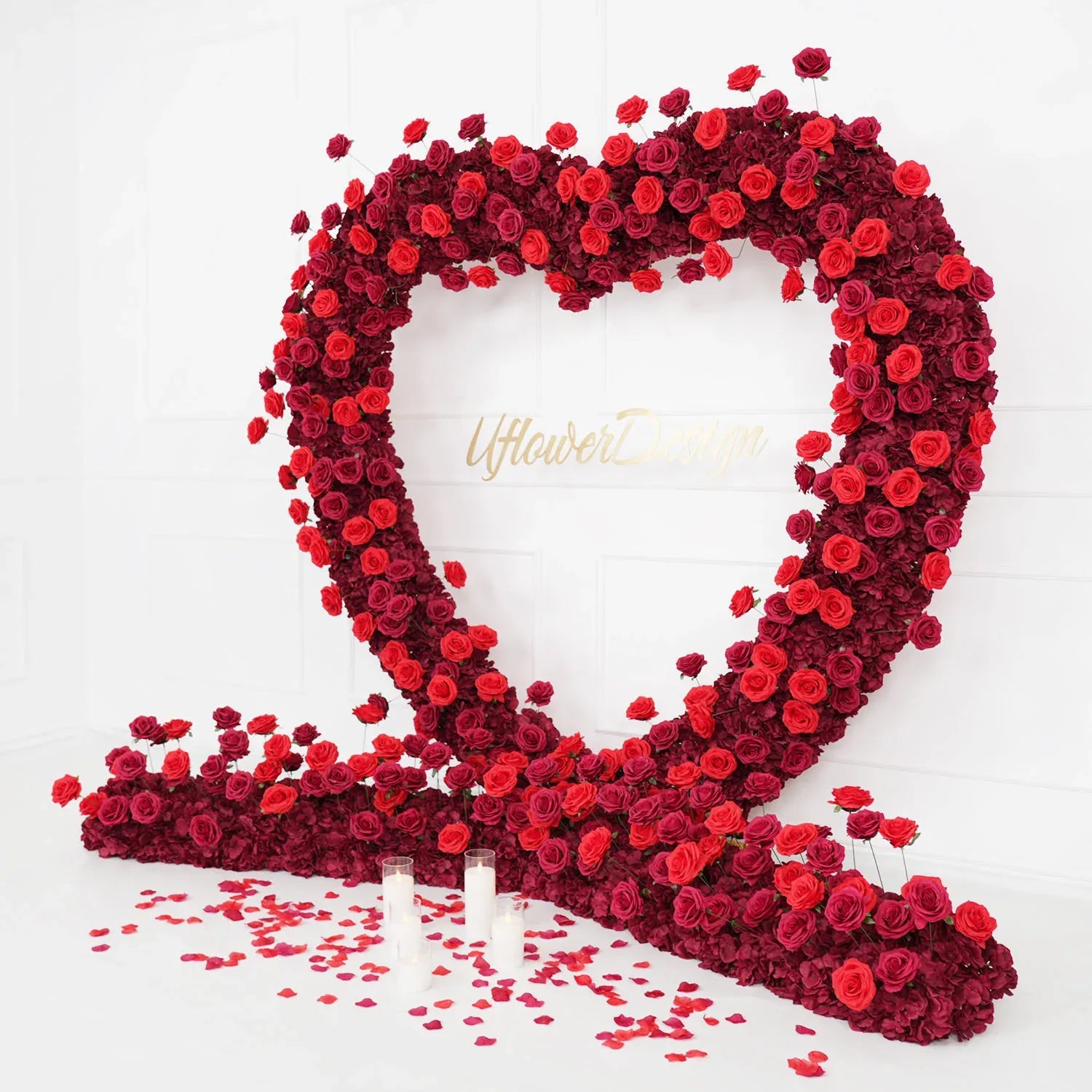 Uflower 2m*2m Red Rose Arch Flower Wedding Decor SET80012 - Uflower