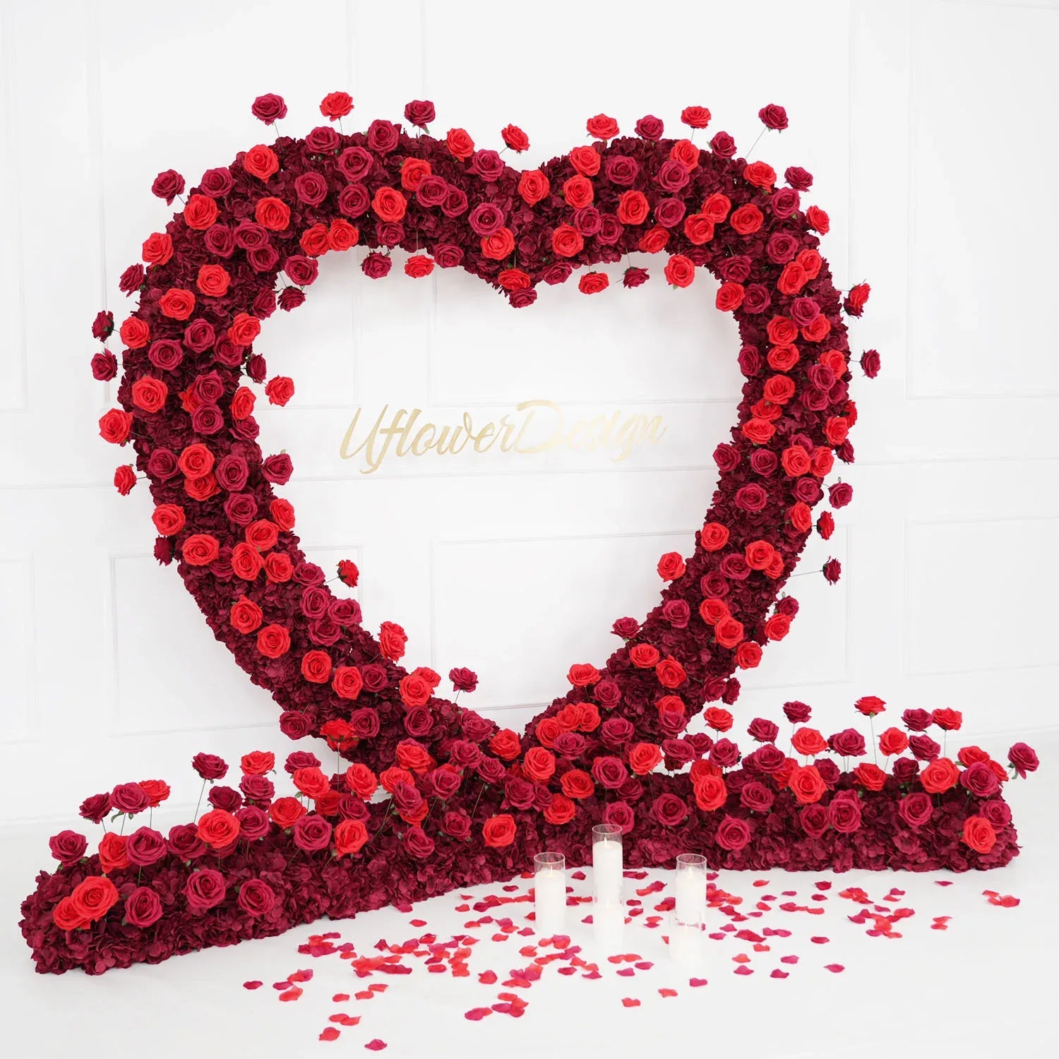 Uflower 2m*2m Red Rose Arch Flower Wedding Decor SET80012 - Uflower